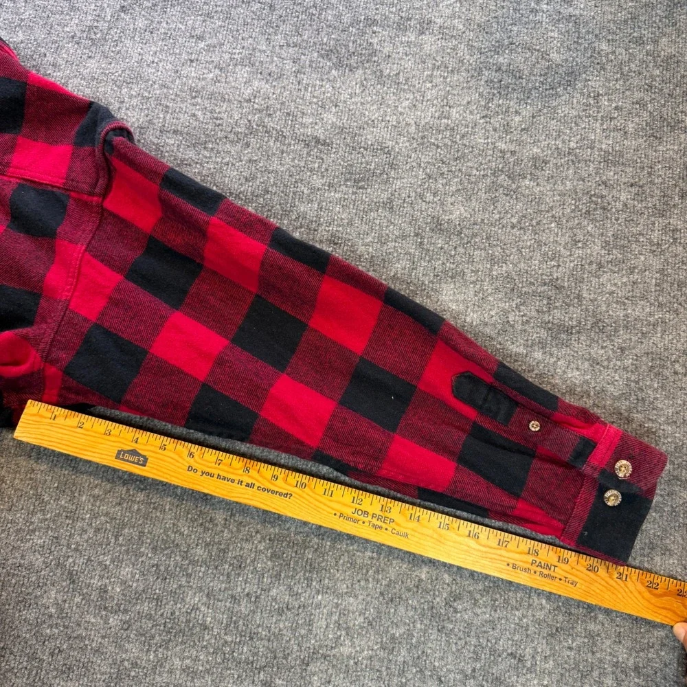 Vintage Field & Stream Men XL Red Black Buffalo Plaid Flannel Button Down Cotton